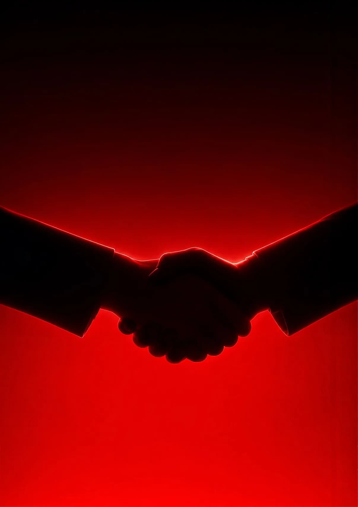 Handshake in red light