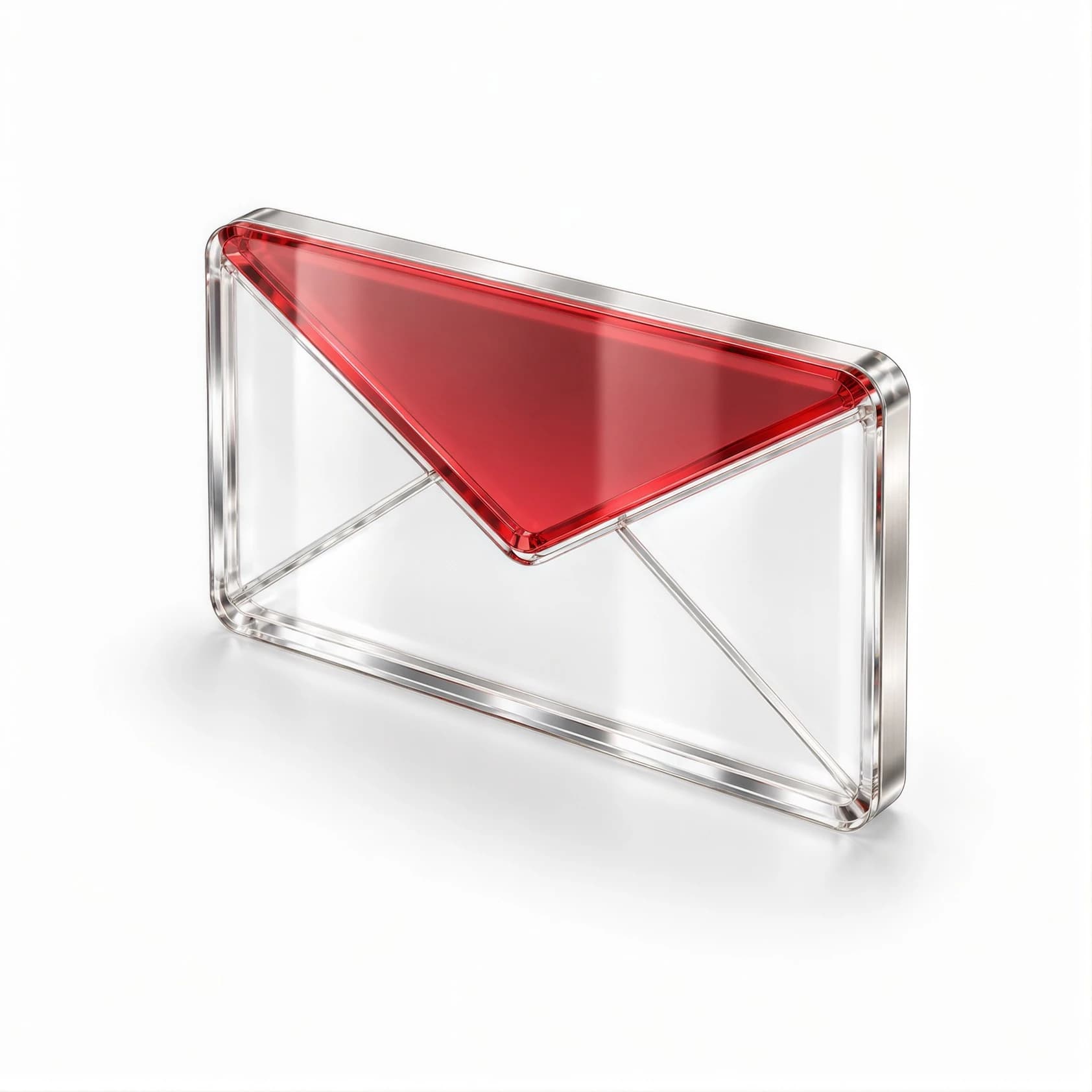 Glass envelope with a red flap
